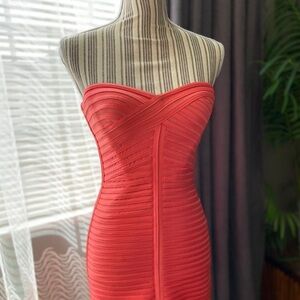 BCBGMaxAzria Strapless Red Mini Dress